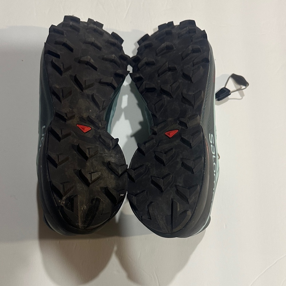 Salomon Speed Cross 5 hiking Shoes Green mint & Black bungee laces ortholite - Picture 4 of 8